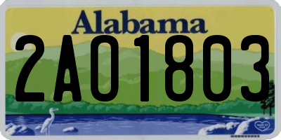 AL license plate 2AO1803