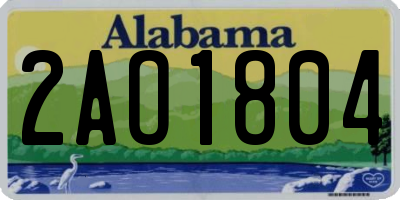 AL license plate 2AO1804