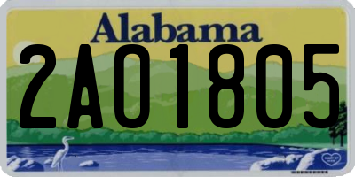 AL license plate 2AO1805