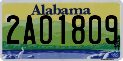 AL license plate 2AO1809