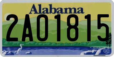 AL license plate 2AO1815