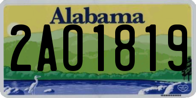 AL license plate 2AO1819