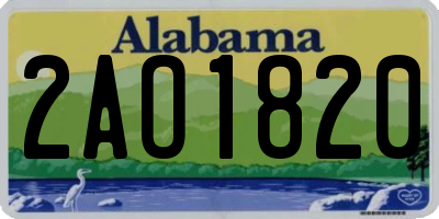 AL license plate 2AO1820