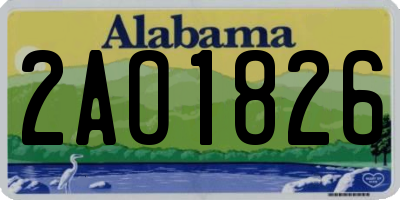 AL license plate 2AO1826