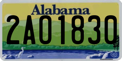AL license plate 2AO1830