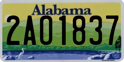 AL license plate 2AO1837