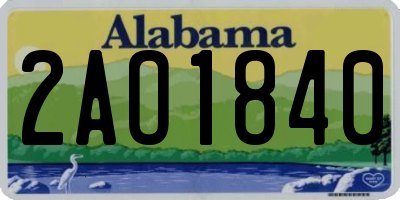 AL license plate 2AO1840