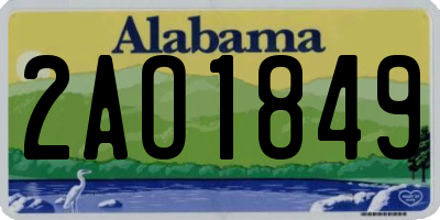 AL license plate 2AO1849