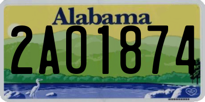 AL license plate 2AO1874