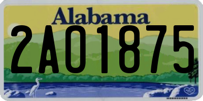 AL license plate 2AO1875