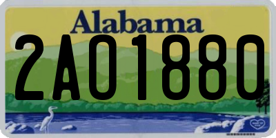 AL license plate 2AO1880
