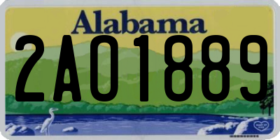 AL license plate 2AO1889