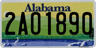 AL license plate 2AO1890