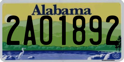 AL license plate 2AO1892