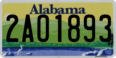 AL license plate 2AO1893