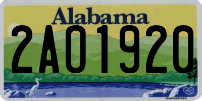 AL license plate 2AO1920