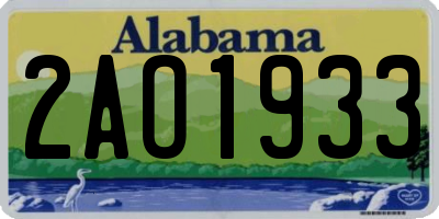 AL license plate 2AO1933
