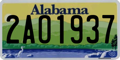 AL license plate 2AO1937