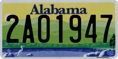 AL license plate 2AO1947