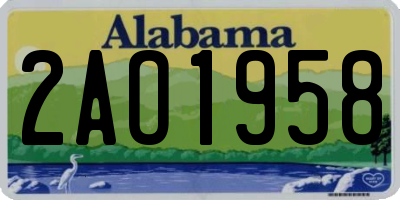 AL license plate 2AO1958