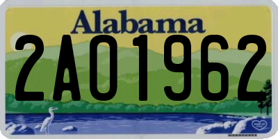 AL license plate 2AO1962