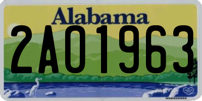 AL license plate 2AO1963