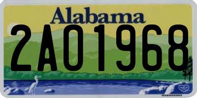 AL license plate 2AO1968