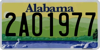 AL license plate 2AO1977