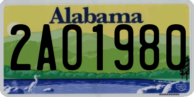 AL license plate 2AO1980