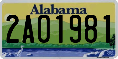 AL license plate 2AO1981