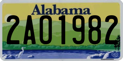 AL license plate 2AO1982
