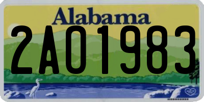 AL license plate 2AO1983