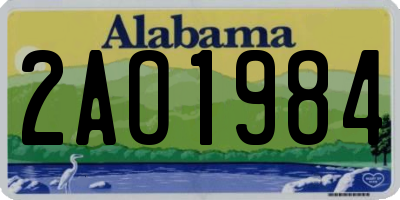 AL license plate 2AO1984