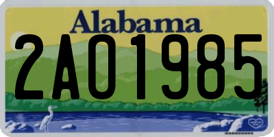 AL license plate 2AO1985