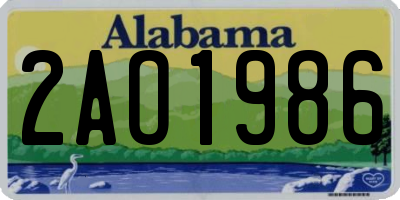 AL license plate 2AO1986