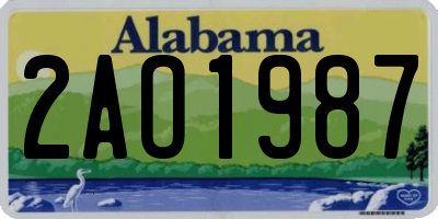 AL license plate 2AO1987
