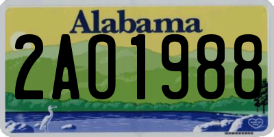 AL license plate 2AO1988