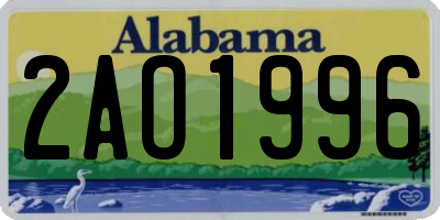 AL license plate 2AO1996
