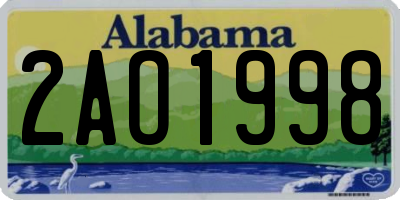 AL license plate 2AO1998