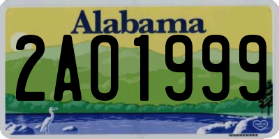 AL license plate 2AO1999