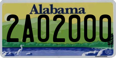AL license plate 2AO2000