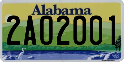 AL license plate 2AO2001