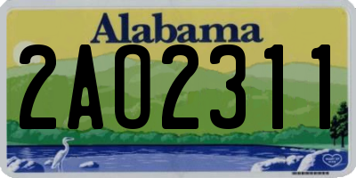 AL license plate 2AO2311