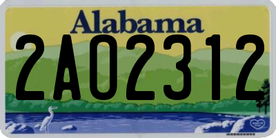AL license plate 2AO2312
