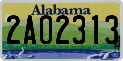 AL license plate 2AO2313