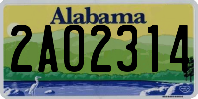 AL license plate 2AO2314