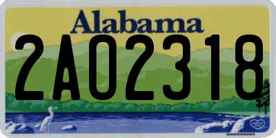 AL license plate 2AO2318
