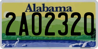 AL license plate 2AO2320