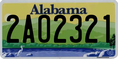 AL license plate 2AO2321