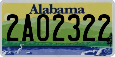 AL license plate 2AO2322